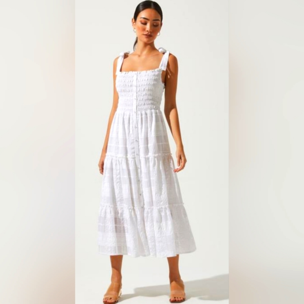 Dita Smocked Midi Dress ASTR The Lable NWT $175 SRP